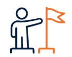 Structural Systems Hawaii leadership icon with figure pointing to flag